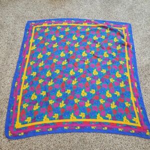 Albert Nipon Large Colorful Floral Head Scarf